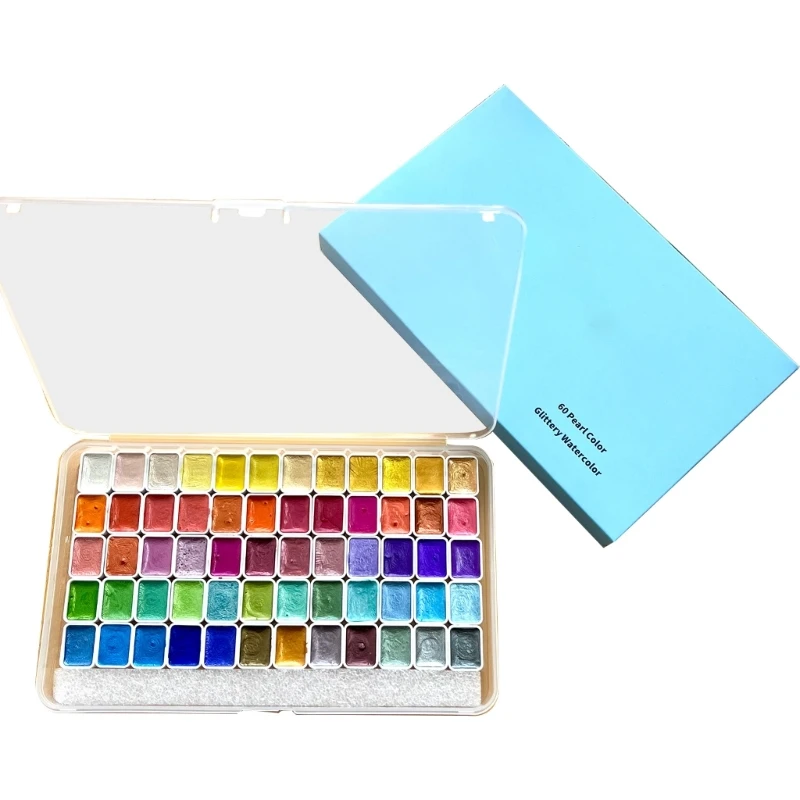 Glitter Watercolor Paints Portable Art Kits for Kid Student School Art Project