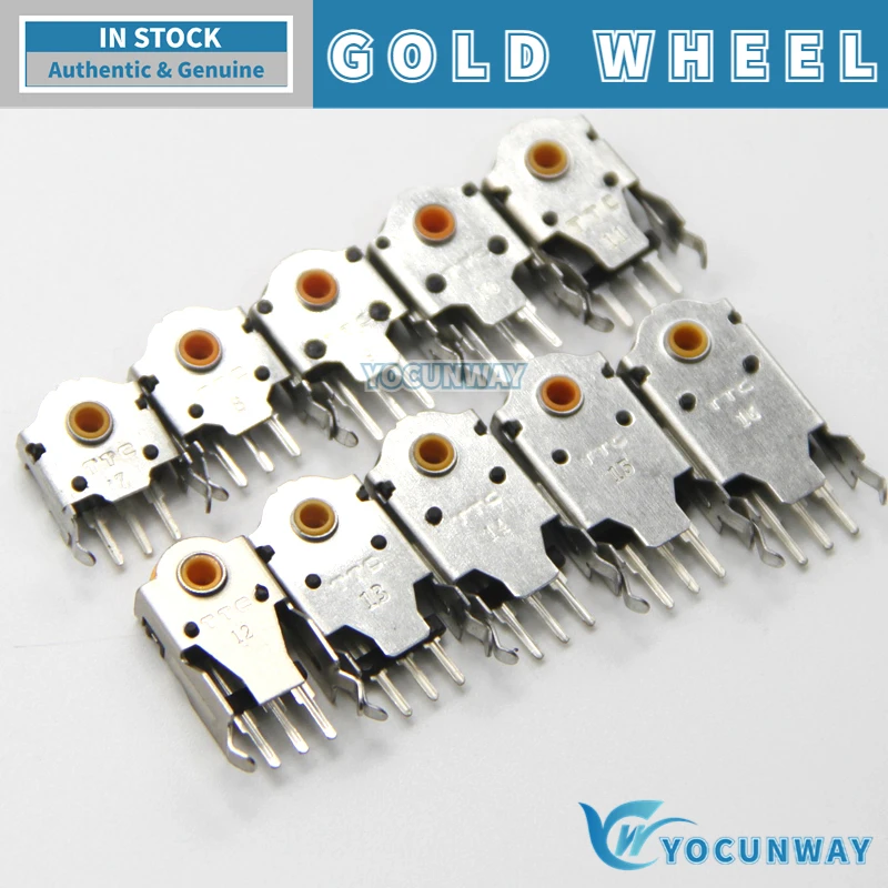 5Pcs-100PCS New TTC 7 8 9 10 11 12 13 14 15 16mm Rotary Mouse Scroll Golden Wheel Encoder 1.74mm 20-40g Force Mouse Repair