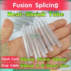 1000pcs 500pcs/lot 40 45 60mm of Jumper 60mm Drop Cable 1/2pins Smoove Optic Splice Tubo Bare Fiber Heat Shrinkable Tube Sleeves