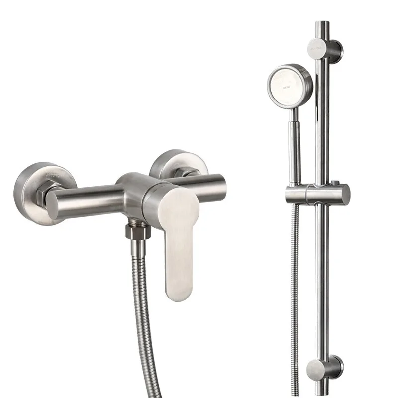 

304 Stainless Steel Shower Faucet, Bathroom Rain Shower Pipe Water Hot and Cold Shower Faucet