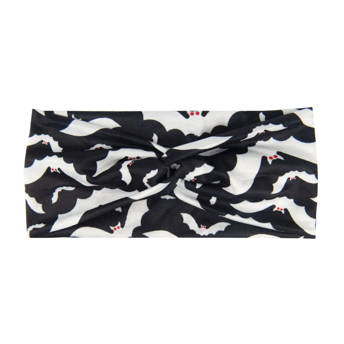 Böhmisch bedruckte Schädel Kürbis Grimasse Halloween breites Stirnband geknotet elastisches Stirnband Yoga Laufhaar Zubehör für Frauen – Detail 9