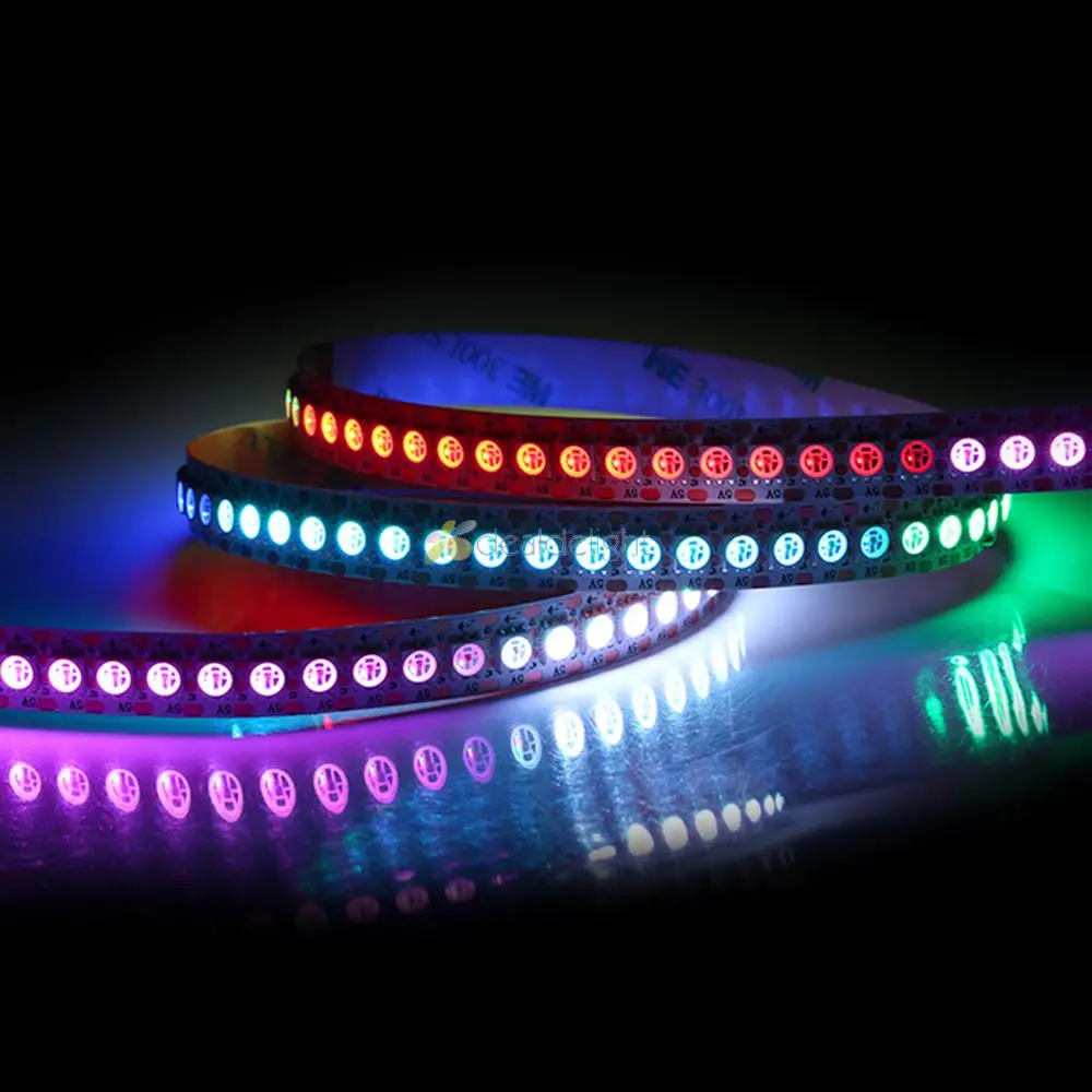 Tira de luces led digital HD107S RGB de alta velocidad, 30/60/144 Led/m, direccionable, RGB, Flexible, transmisión de datos doble, DC5V