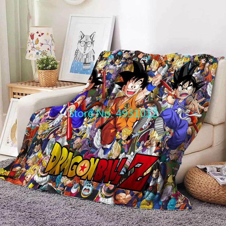 Couverture de sieste Dragon Ball Z Goku Anime Figure, couvertures douces 3D au glouton ou Sherpa, jeté de canapé, décor de chambre à coucher, cadeau pour bébé et enfants, 70x100cm