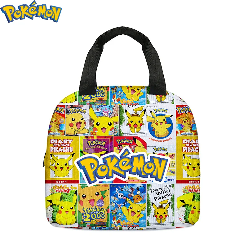 Anime Pokemon Pikachu Large Capacity Lunch Bag Students Cartoon Lunch Box Kawaii Tote Bag Ice Bag Children Birthday Gifts