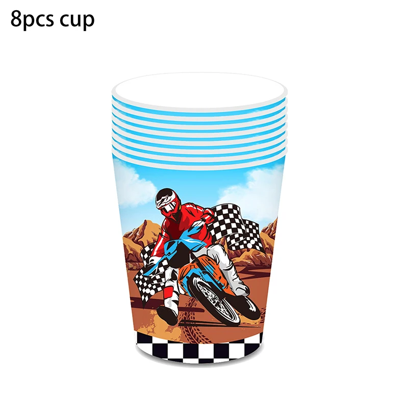 Motorcycle Birthday Decorations Party Tableware Dirt Bike Plates Cups Napkins Banner Balloon Baby Shower for Boys Party Supplies