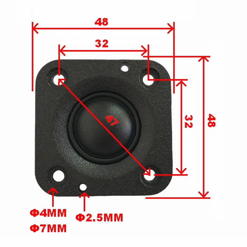 48mm square Neodymium Magnet RMS Power 10W Tweeter  High quality Factory 4Ω/8Ω for choose Silk Dome 2 Inch 89DB Tweeter Speaker
