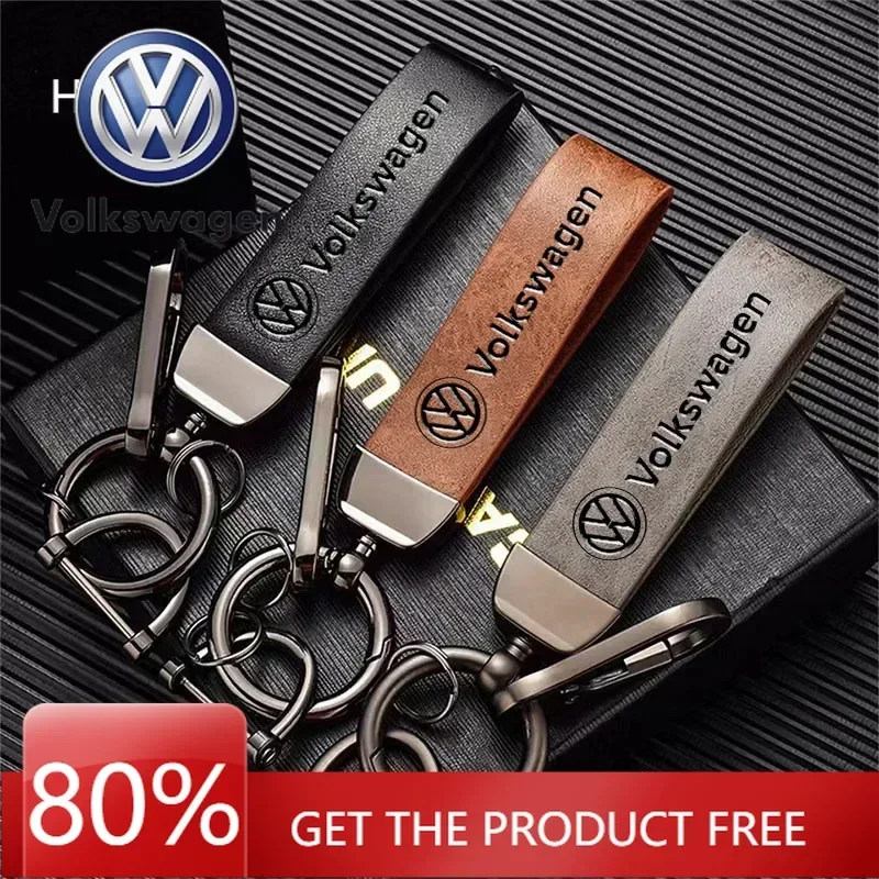 

Высококачественный кожаный брелок для ключей с логотипом автомобиля VOLKSWAGEN VW, аксессуары для VW GTI Polo Golf Passat Tiguan Arteon Touare