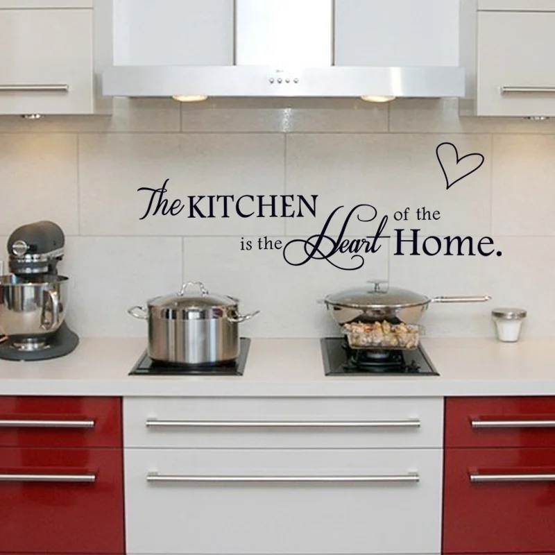 English Letters Kitchen Love Vinyl Wall Sticker on The Wall Decals Art Words Kitchen Background Decoration Stickers Home Decor