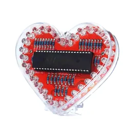LED Heart-Shaped Flow Light DIY Electronic Kit with 32 Colorful LED Lights DIY Soldering Practice Kit Battery Powered
