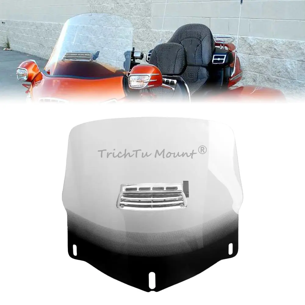 

Universal Motorcycle Windshield with Adjustable Air Vent ABS Windscreen Replacement Fit for Honda GL1800 Models 2001-2017