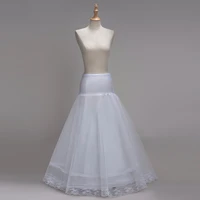 Enagua con adorno de encaje blanco, Color sólido, red suave, borde de encaje Floral, enagua larga, vestido de novia multicapa, vestidos de baile, crinolina