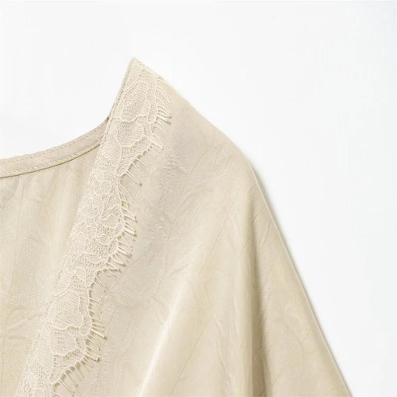 レディースセクシーレースサテンミディドレス　トレンド秋ファッション2025　トレンドセクシーレディースレースサテンミディドレス