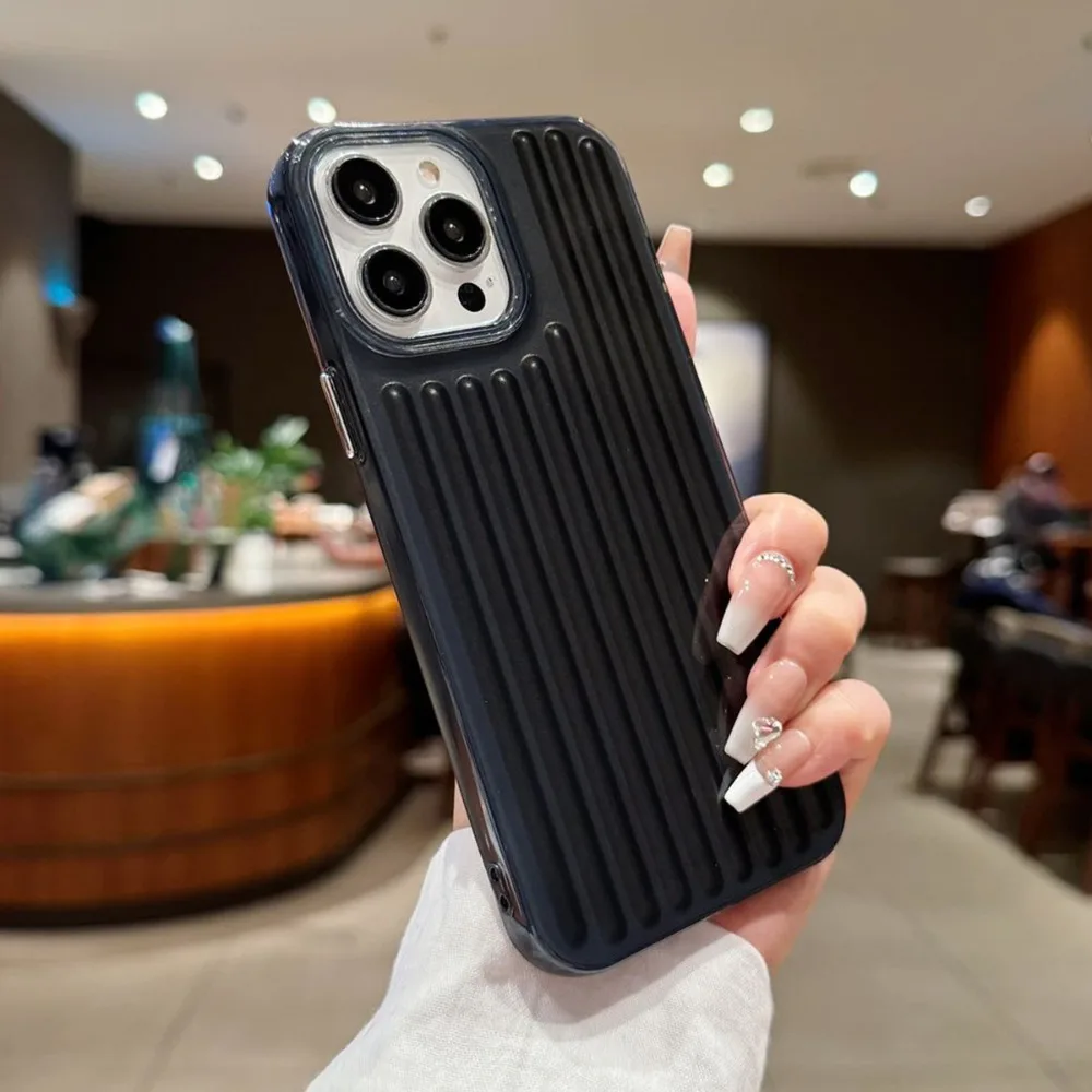 Fashion 3D Suitcase Stripe Hard Phone Case for IPhone 17 Air 16E 15 14 Plus 13 12 Pro Max Anti-Drop Shockproof Protector Cover