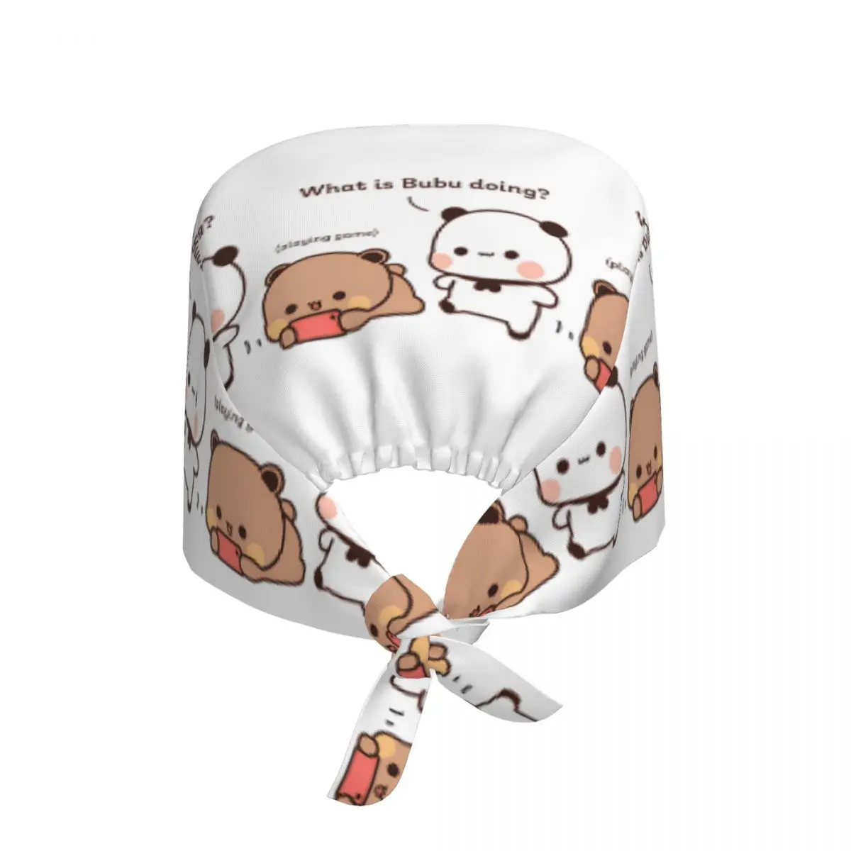 Bubu Dudu Panda And Brownie Bear Couple Working Cap Surgical Hats Women Men Operating Room Cap Operator Hats Lab Works Hat