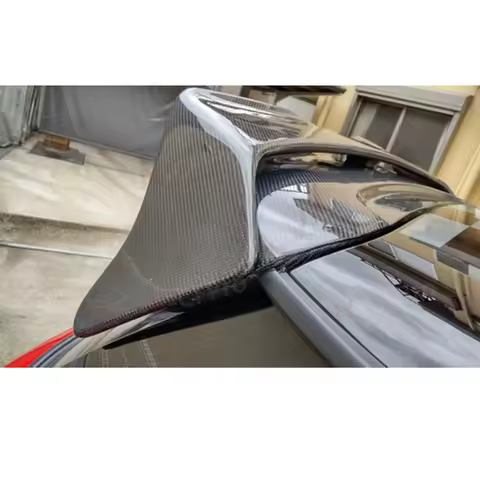 Real Carbon Fiber Rear Roof Spoiler Rear Double Deck Wing For Mini F55 F56 F57 JCW Cooper S 2014-2023