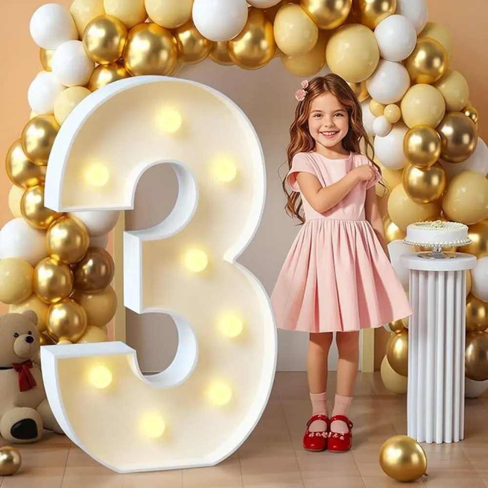 70CM To 120CM Large Light Up Number Sign LED Marquee Party Supplies For Wedding Anniversary Event Celebration Decor