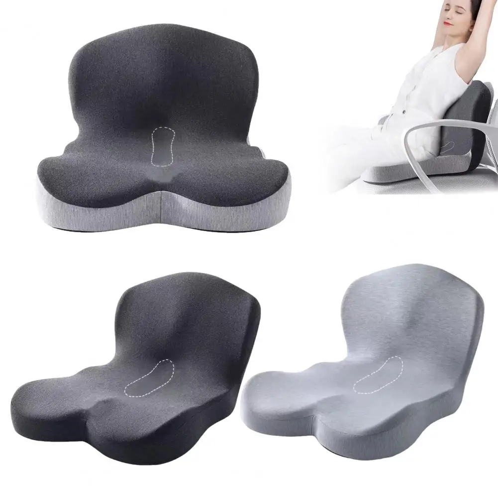 Travel Seat Cushion for Long Distance Trips Seat Cushion with Anti-slip Bottom Memory Foam Seat Cushion with Lumbar for Office