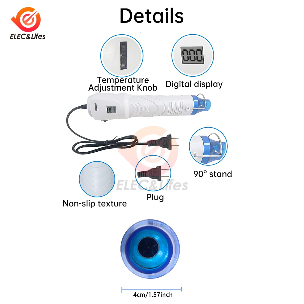 220V 250W Hot Air Gun DIY Tool Heat Electric Power Tool Mini Soldering Temperature Crafts Blower with Supporting Seat Shrink