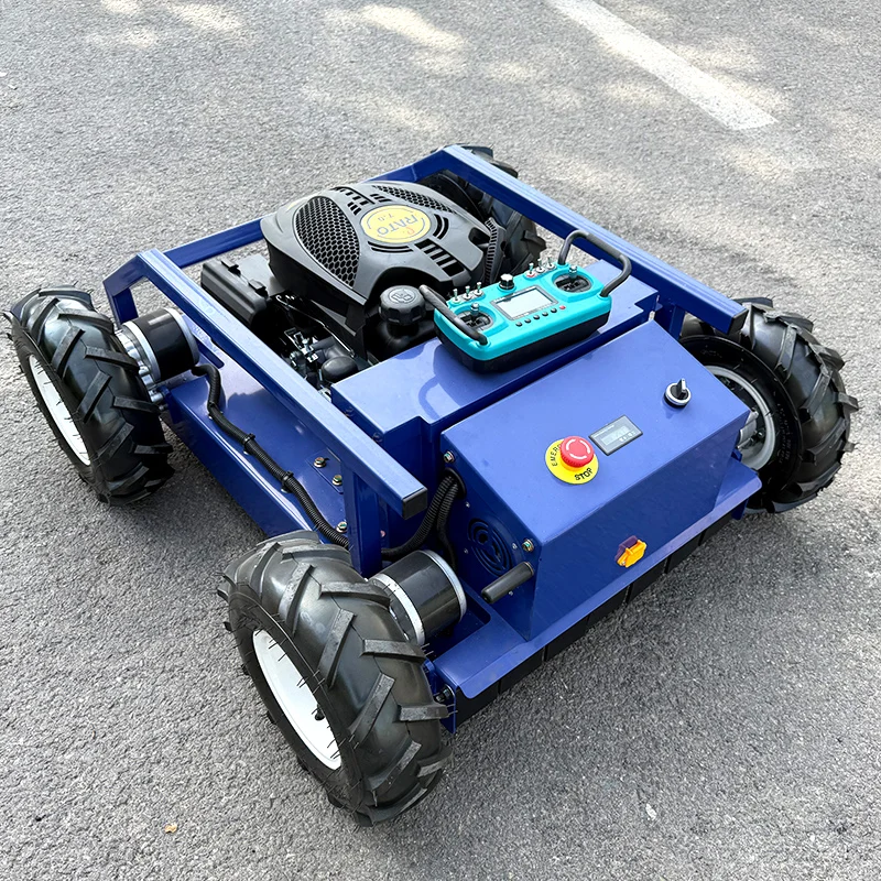 جزازة العشب ذات العجلات المخصصة للتحكم عن بعد، روبوت إزالة الأعشاب الضارة الذكي ذاتي الدفع، محرك 4WD EPA، معتمد من CE