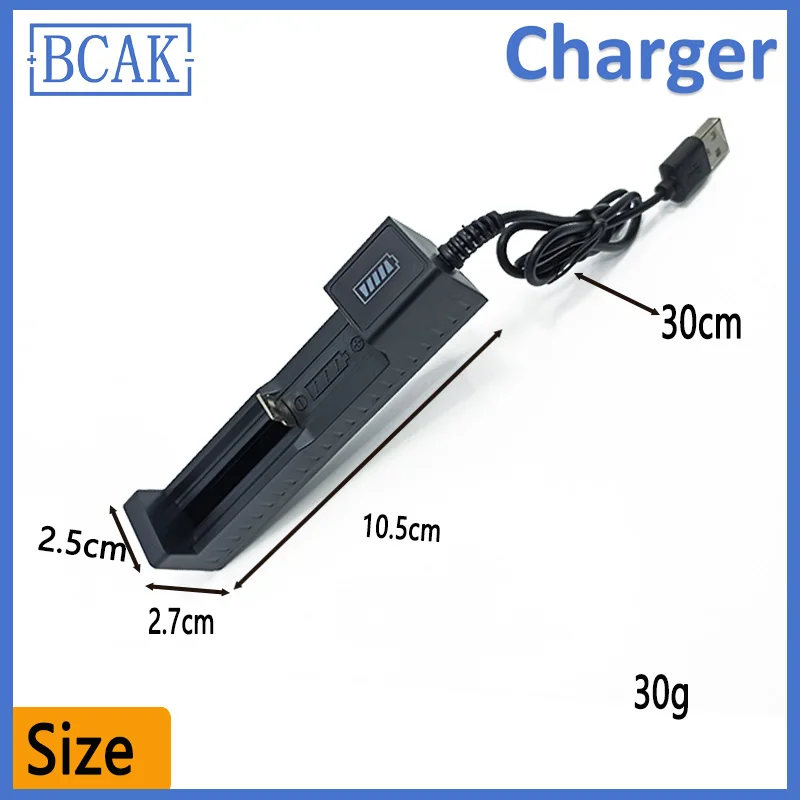 BCAK 4.2V Plastic Battery Charger with LED Indicator for Li-ion Lithium Battery 18650 26650 25500 16340 14500 10440 17500 14430