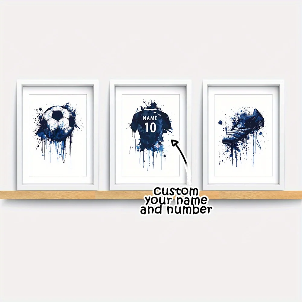 3 قطعة اسم ورقم مخصص شخصي قماش ملصق فني مجموعة حارس مرمى كرة القدم و جيرسي طباعة المساحات المدخل ديكور المنزل