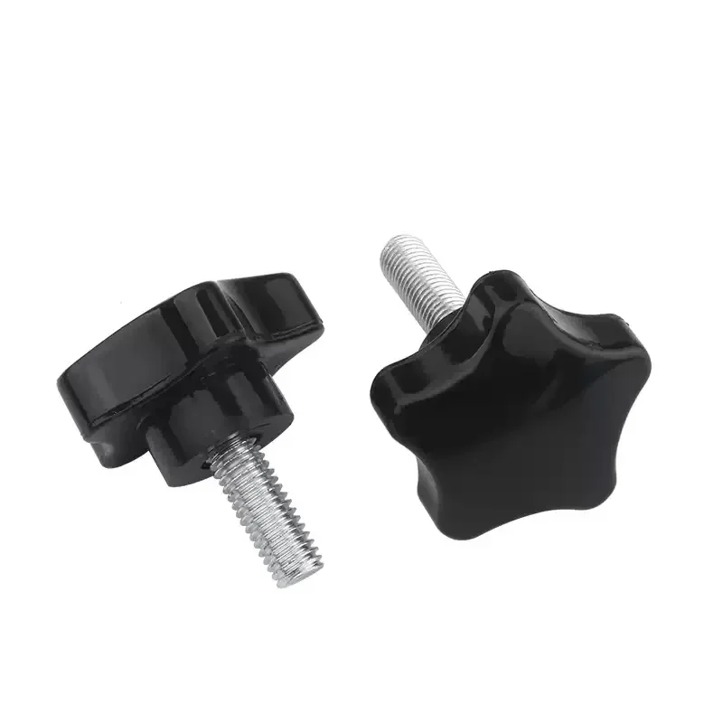 Carbon Steel Pentagonal Plum Handle Screw M6 M8 M10 Star Plum Bakelite Hand Tighten Thumb Bolt Adjustable Tightness Screw