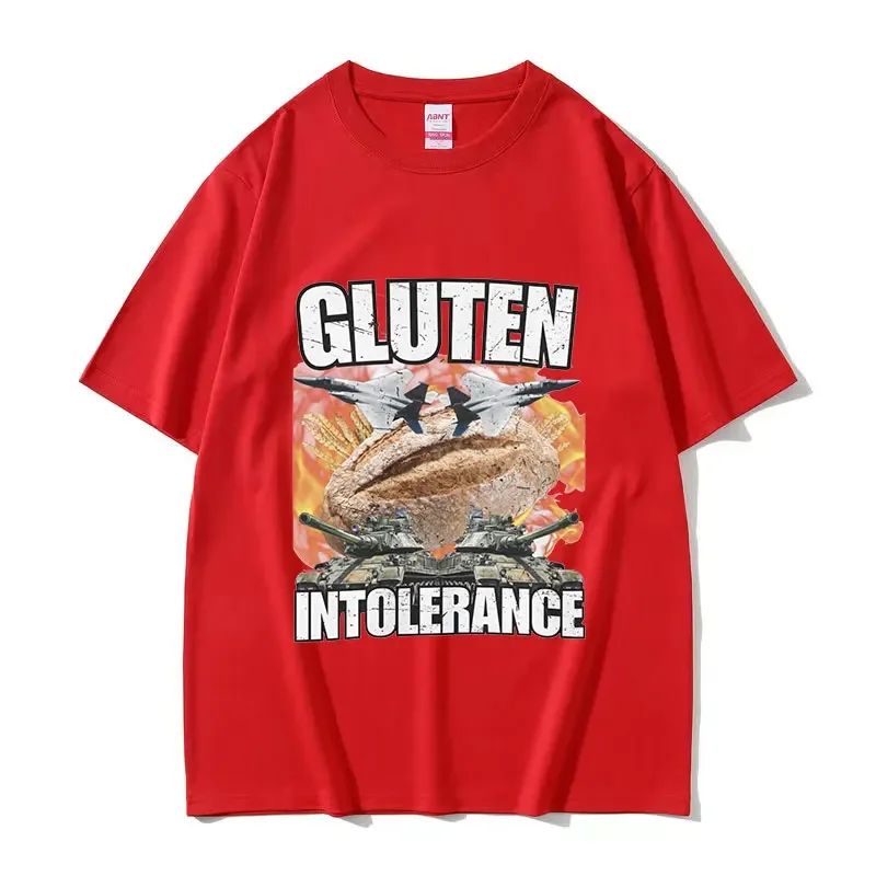 مضحك الغلوتين عدم برداشت ميمي الجرافيك تي شيرت الرجال النساء ريترو موضة قصيرة الأكمام تي شيرت Harajuku المتضخم تنفس #3