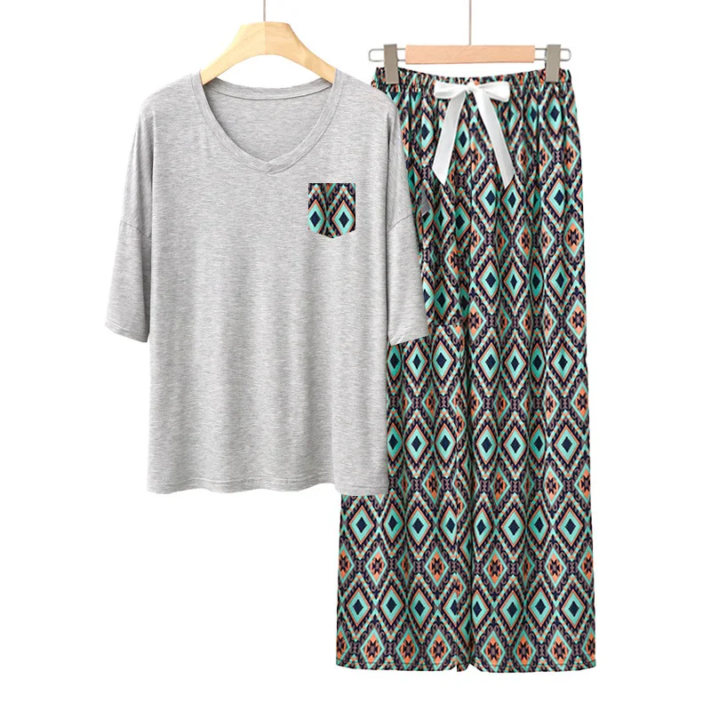 Scandi Summer Modal Pajamas Sets 2pcs Lightweight Viscose Homewear Minimalist Lady's Loungewear Short Sleeve Shorts