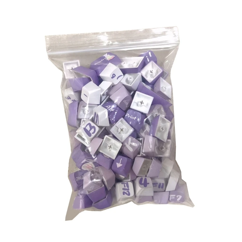 126Keys Hydrangea Themed Keycap MDA PBT Dye Sublimation Keycap Set for Customs Mechanical Keyboards