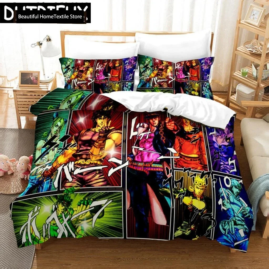 

Anime JoJo's Bizarre Adventure 3D NEW Duvet Cover Pillowcase Bedding Set Adult Boy Girl Bedroom Decoration Single Double Large