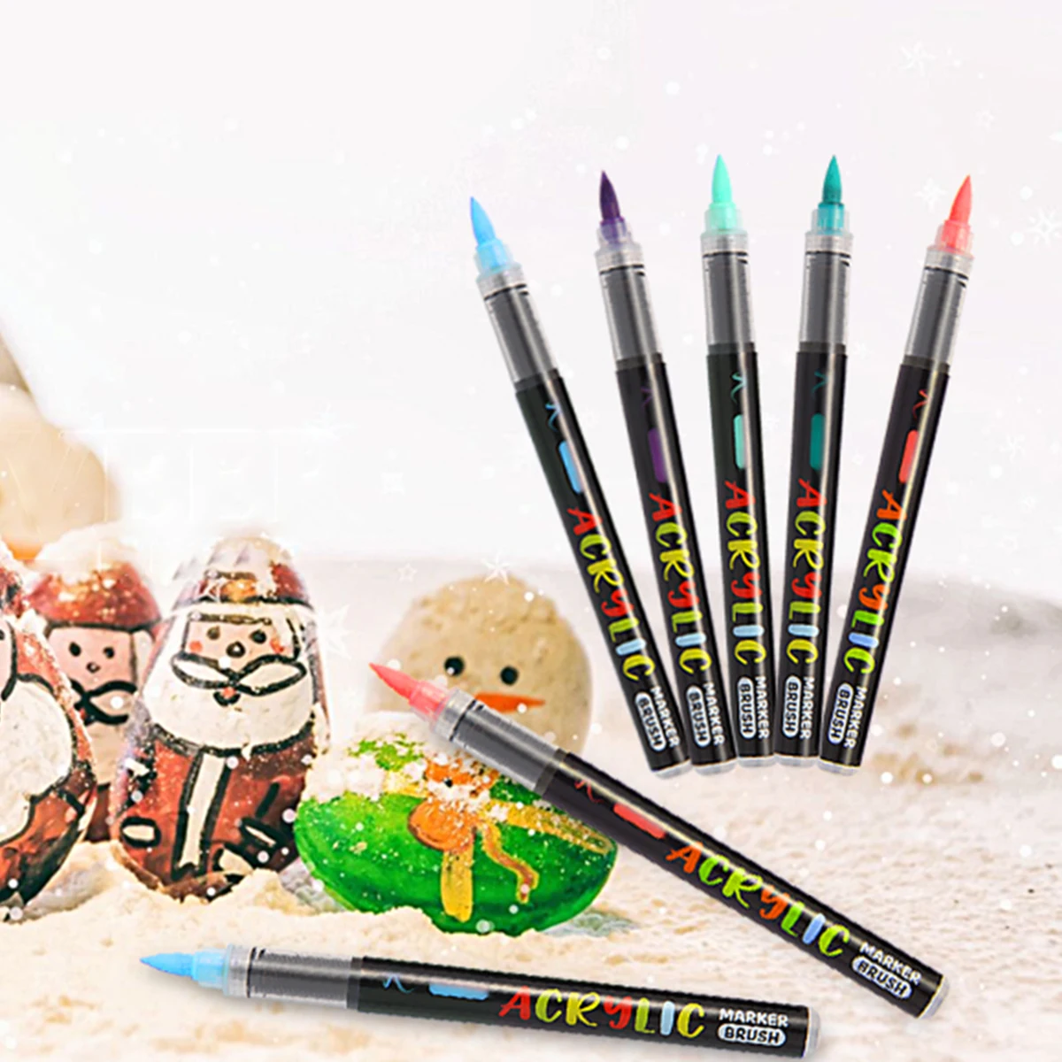 12-48 Colors Premium Acrylic Paint Markers, Multifunctional Painting Pens for Canvas Ceramic DIY Handcraft Art Creation Supplies