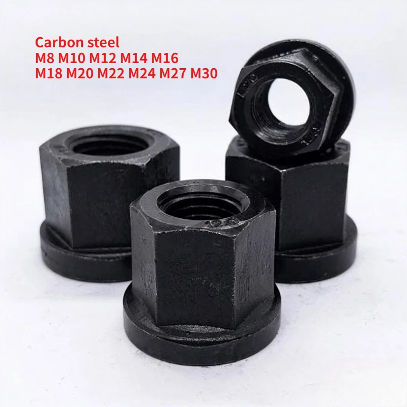 Grade 12.9 Black Carbon Steel M8 M10 M12 M14 M16 M18 M20 M22 M24 M27 M30 Flange Face Gasket Nut Hex Thickened High Pressure
