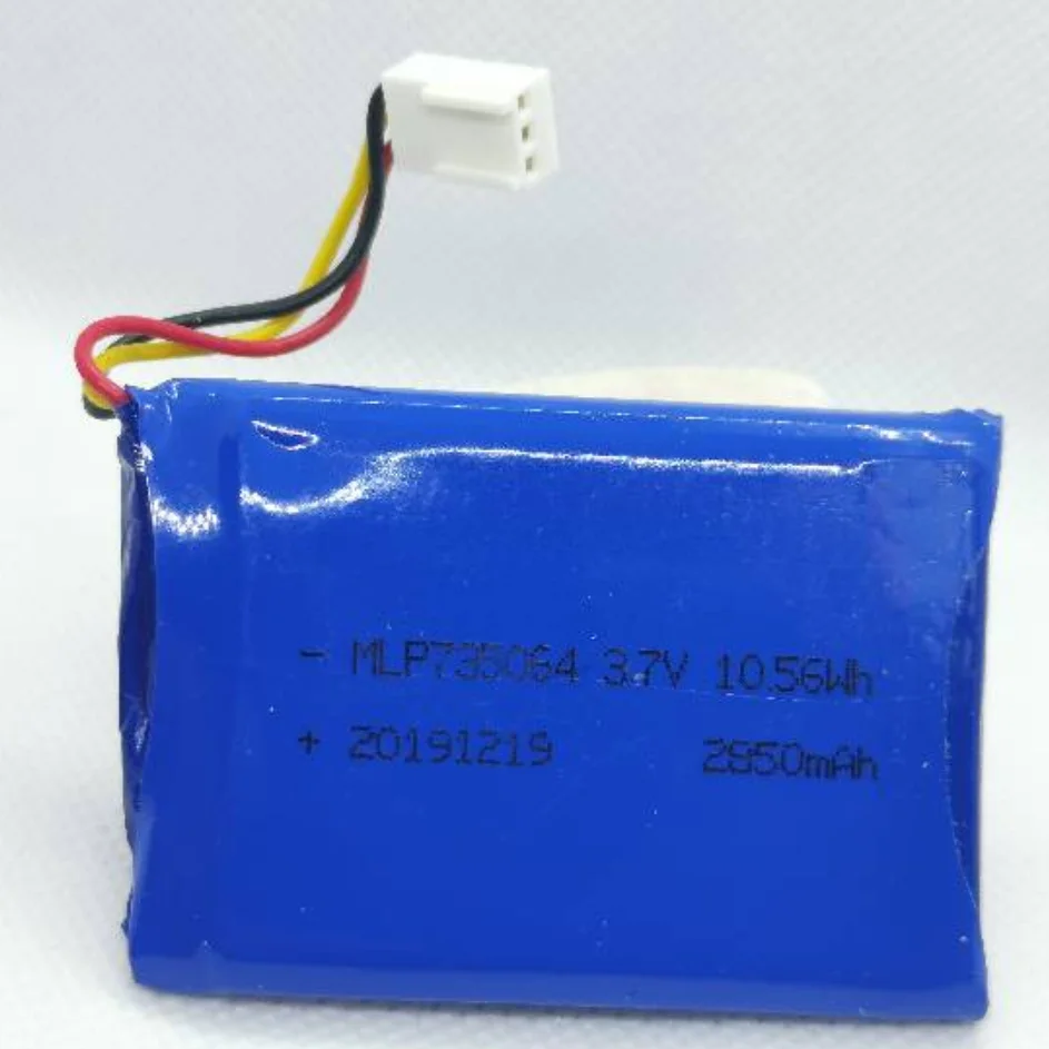 KF2510 Plug MLP735064 2850mAh 10.56wh 735064 Rechargeable Lithium Li-ion Polymer Battery