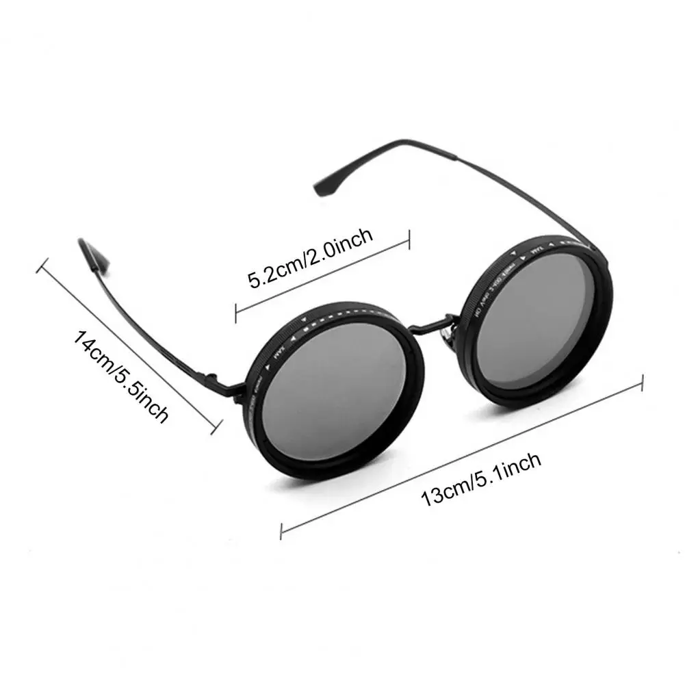 

Vintage Polarized Sunglasses Men Cycling Sunglasses Adjustable Tint Sunglasses with Nd Filter Lenses for Men Round for Beach