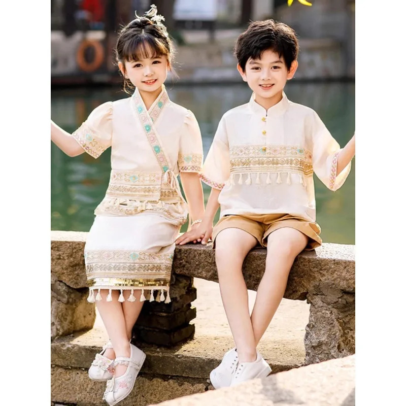 Ethnic style Hanfu, Miao Zhuang Dance, Yi Performance Clothing, Dai Water Splashing Festival Kindergarten Clothing