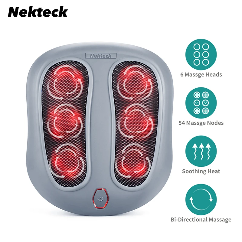 Nekteck Electric Foot Massager Heating Therapy Shiatsu Kneading Roller Muscle Relaxation Multifunction Foot Massage Machine