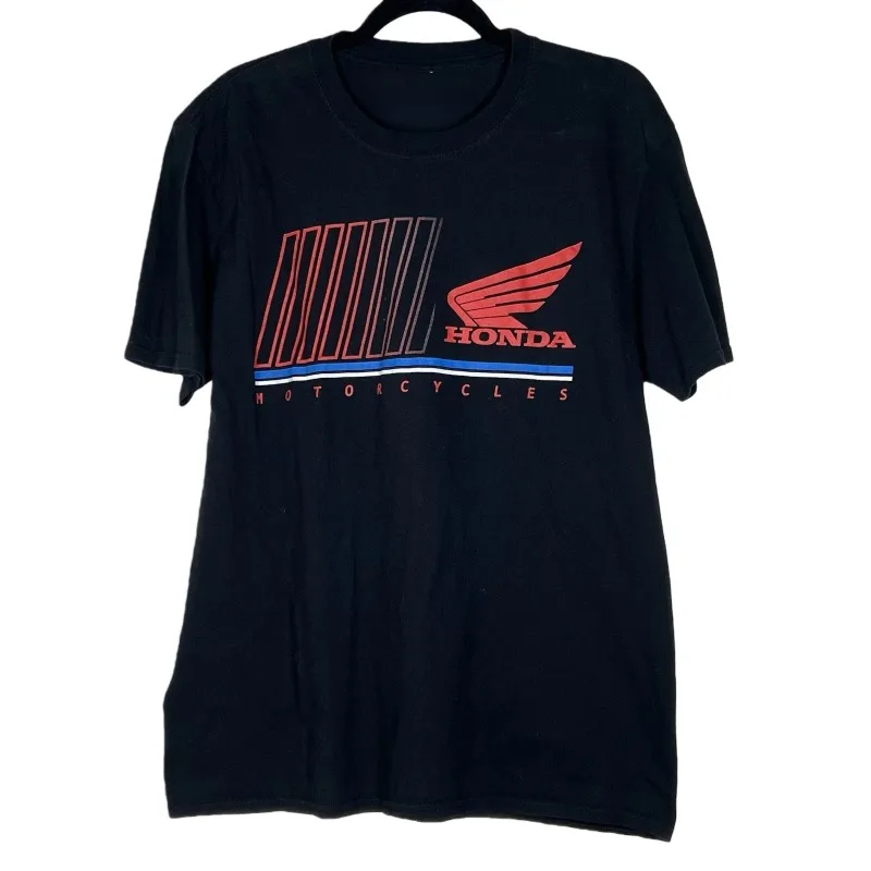 

Футболка унисекс Honda Speed Zone 2026, мужская, черная, хлопковая, с большим логотипом, для активного отдыха, удобная, большие размеры