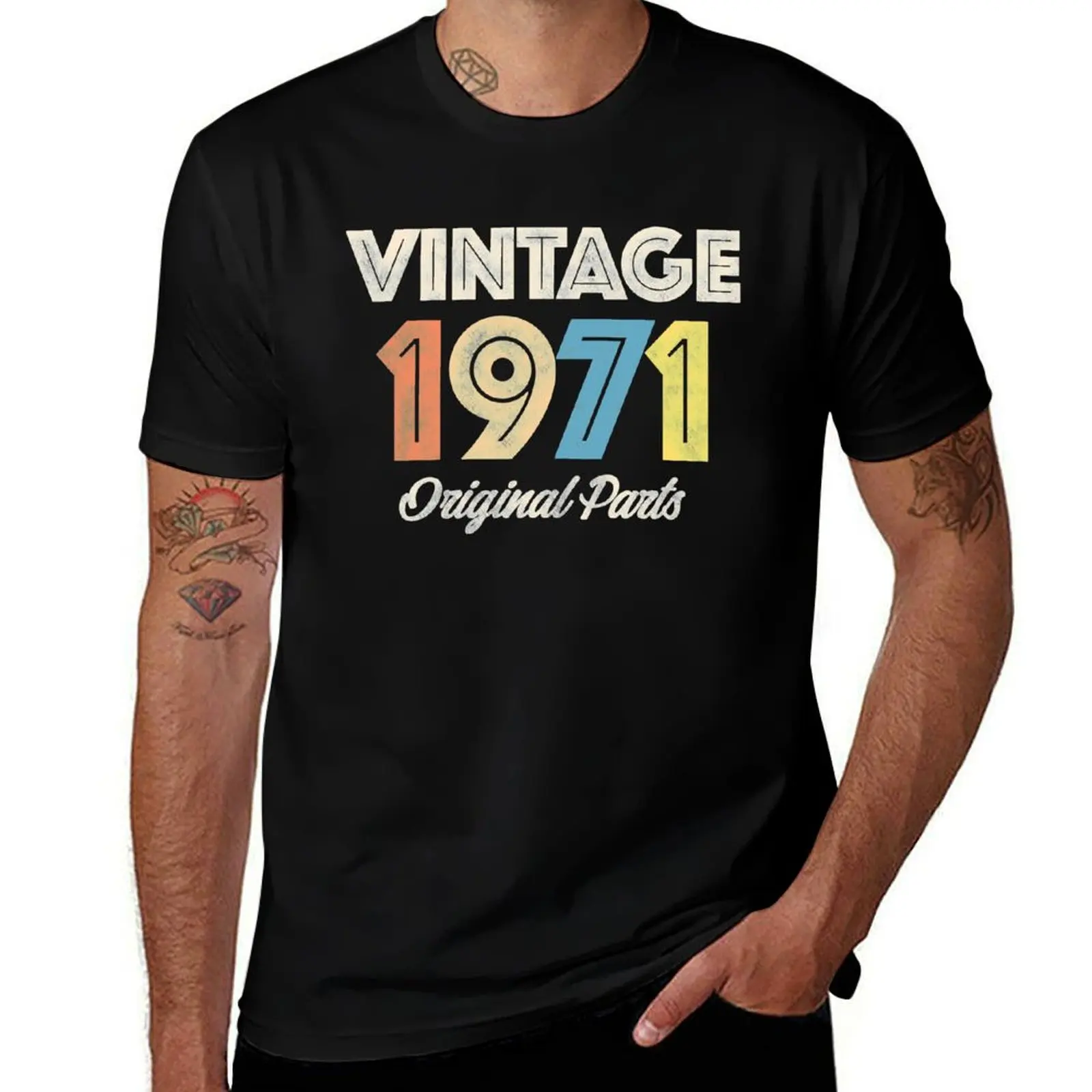 

Vintage Retro 1971 Birthday Original Parts T-Shirt t shirt custom print t shirt for man T-shirt