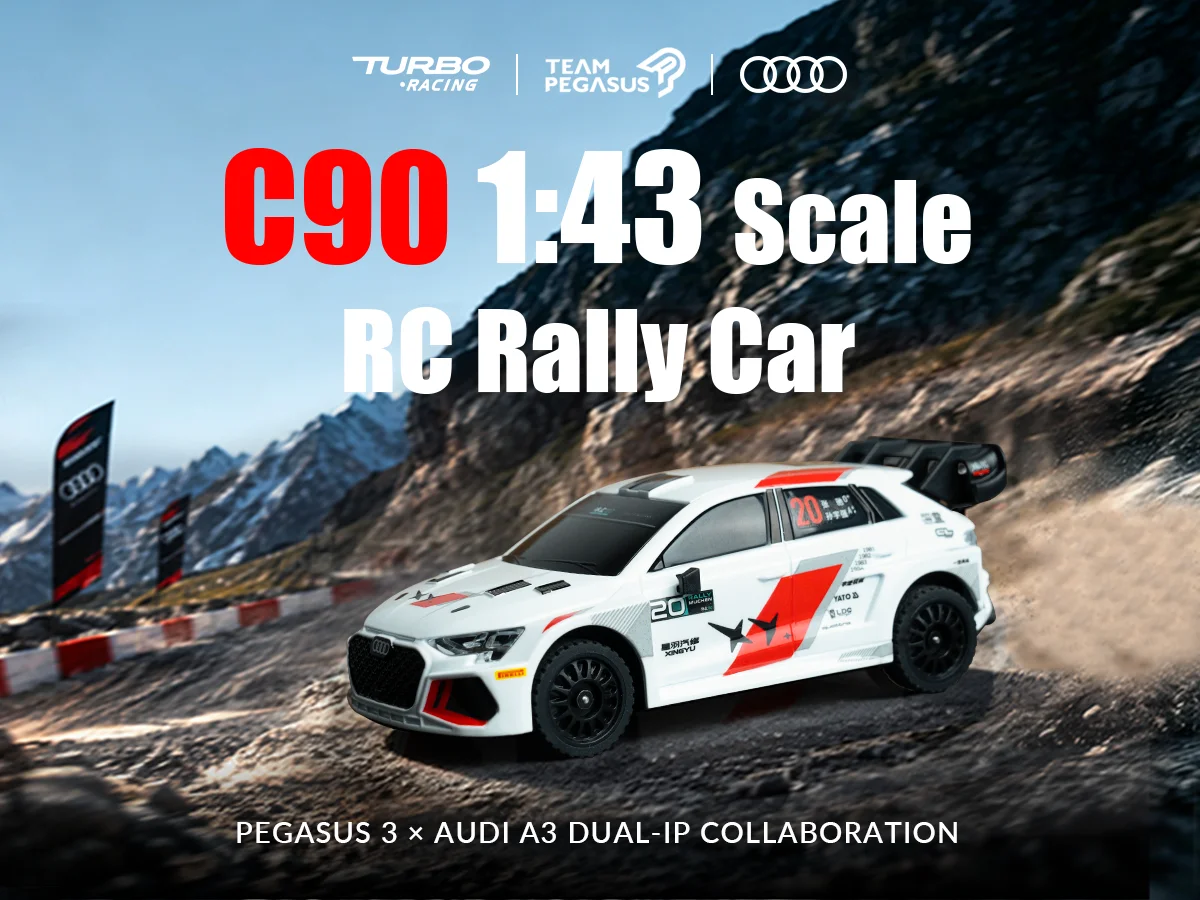 Turbo Racing C90 1:43 Licensed Rally RC Car RTR 2.4GHz 5CH Proportional Micro RC Drift Car Model Toy Gift for Kids Adults