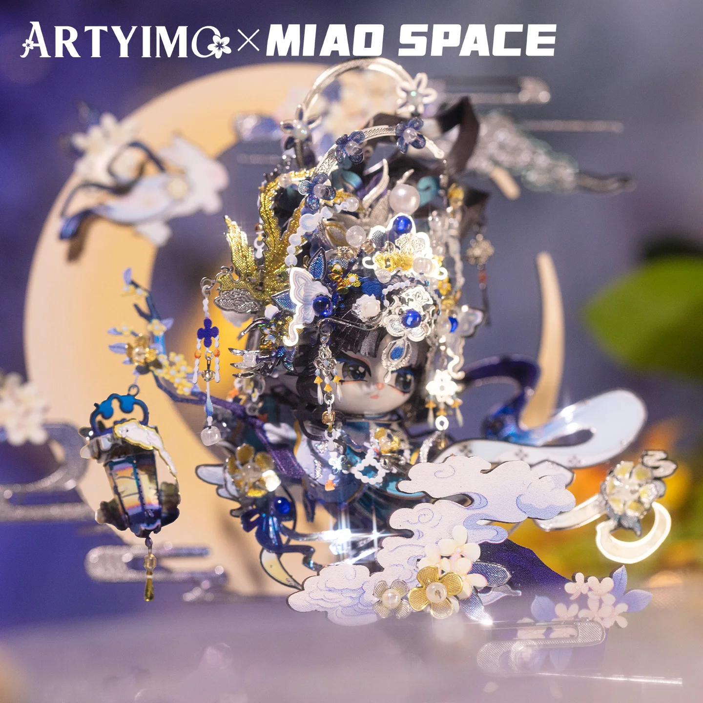 MU Moon Palace Fairy Yueyue 3D Metal Puzzle DIY Craft, Mid-Autumn Moon Theme, Office Desk Decor, Birthday Christmas Halloween
