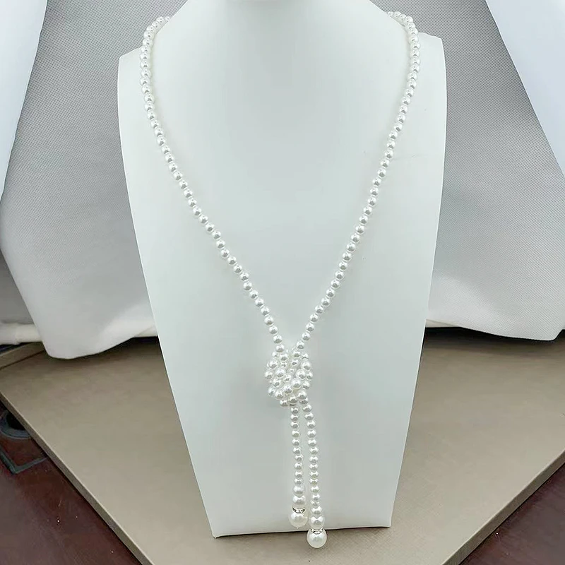 fnaf 2 rupee item Rhinestones Long Pearl Necklace Woman Channel Choice Statement Necklaces Collier Women Collares Para Mujer