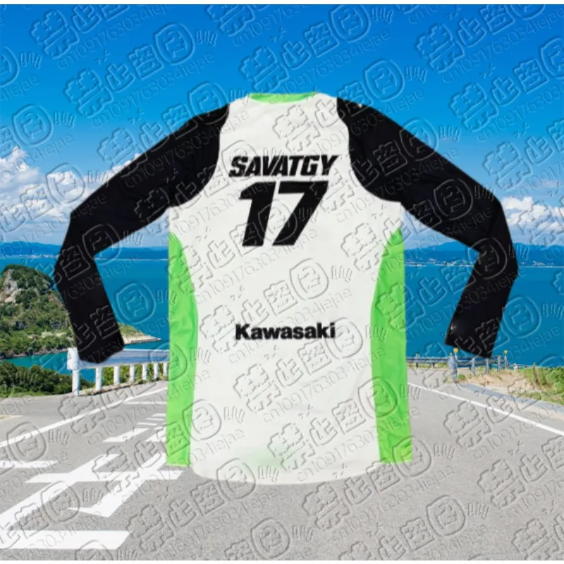 

Мужская футболка Kawasaki Motorcycle Racing Team с длинным рукавом, весенне-осенняя женская футболка, новинка 2025 года, спортивная SAVATGY # 17-популярный