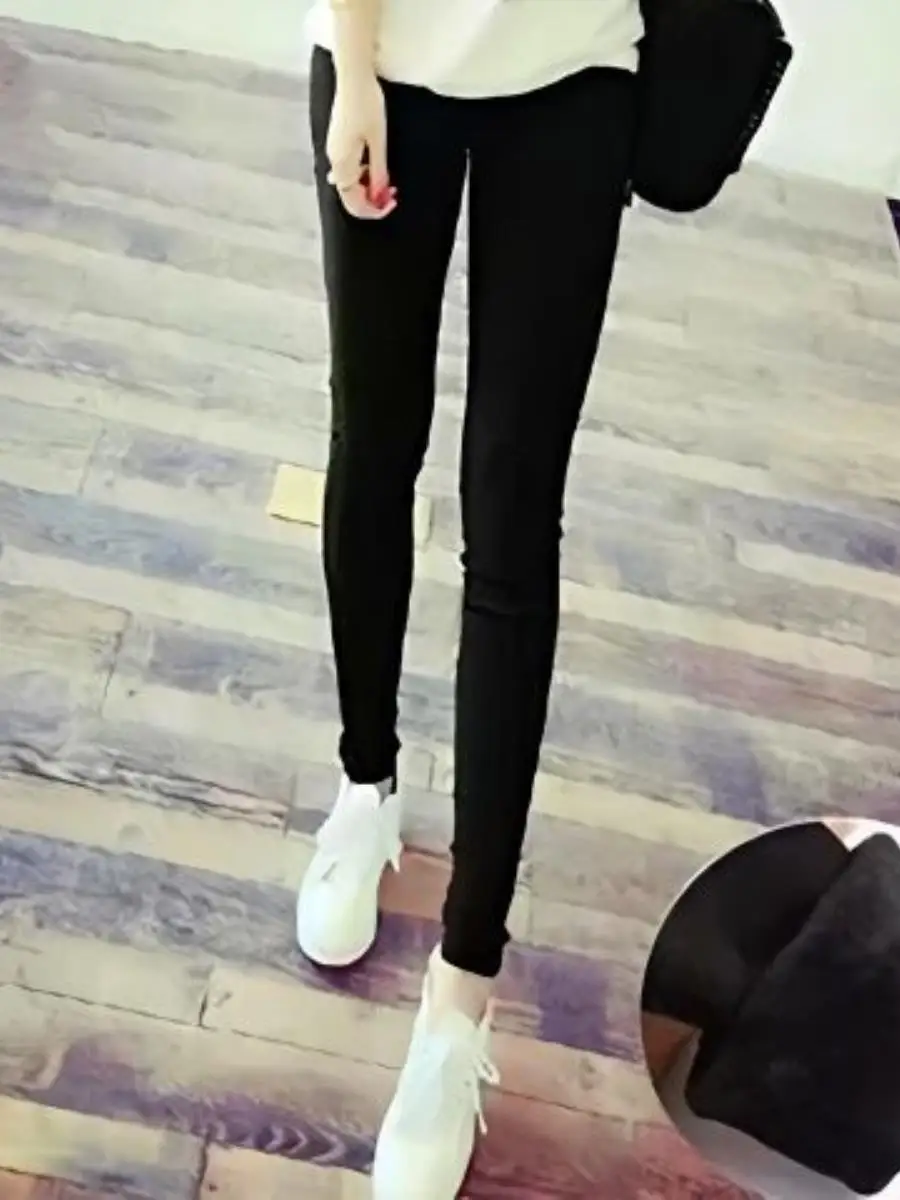 

Женские утягивающие леггинсы с высокой талией на подкладке Fce, осенне-зимние модные брюки больших размеров с девятью точками