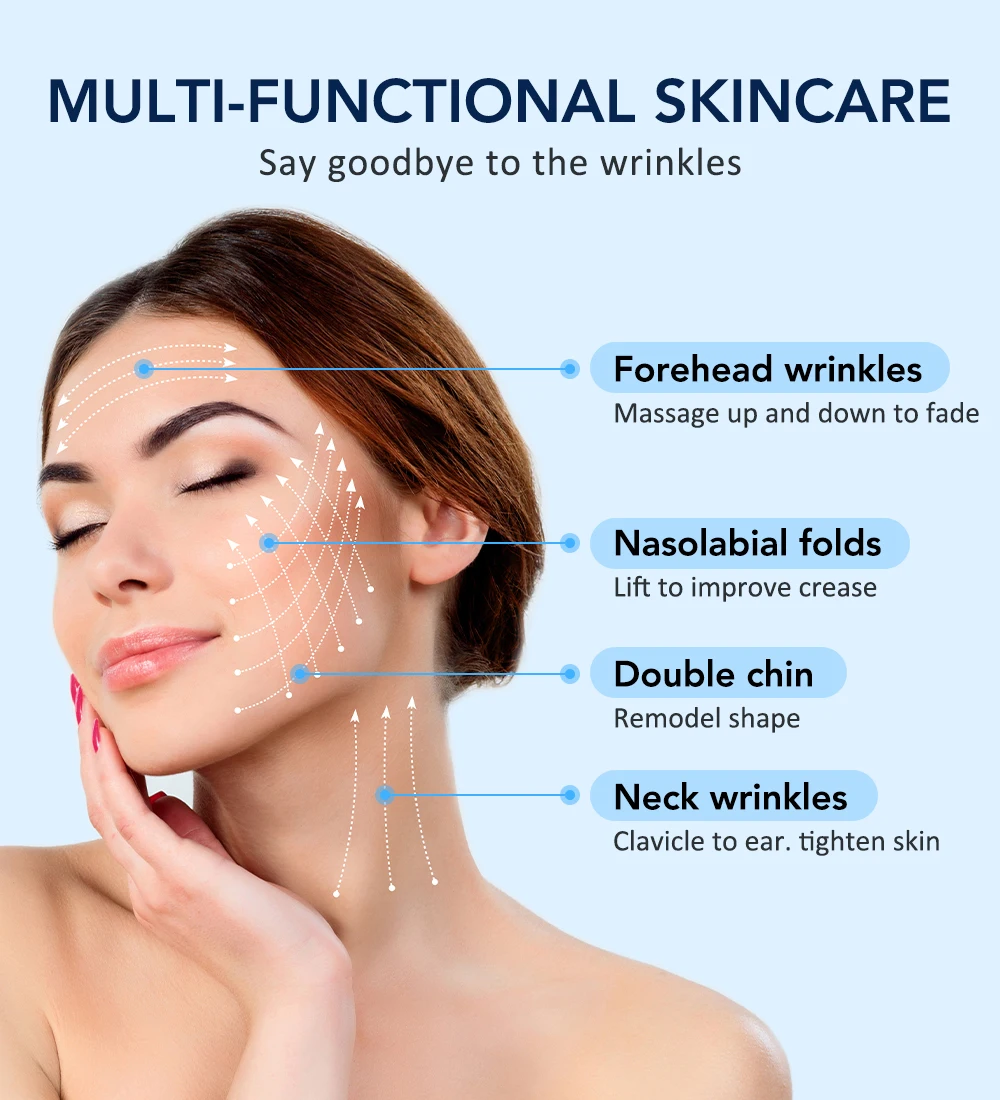 جهاز تدليك رفع الوجه EMS Ice Hot Compress جهاز تجميل الرقبة لشد البشرة ومزيل الذقن المزدوج جهاز تدليك التجميل #2