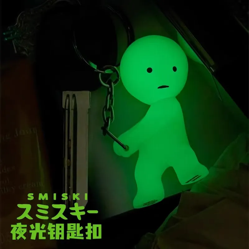 Smiski Key Chain Series Anime Figure Kawaii  Luminous Smiski Action Figures Doll Cute Figurine Desktop Ornaments Toys Gift Kid