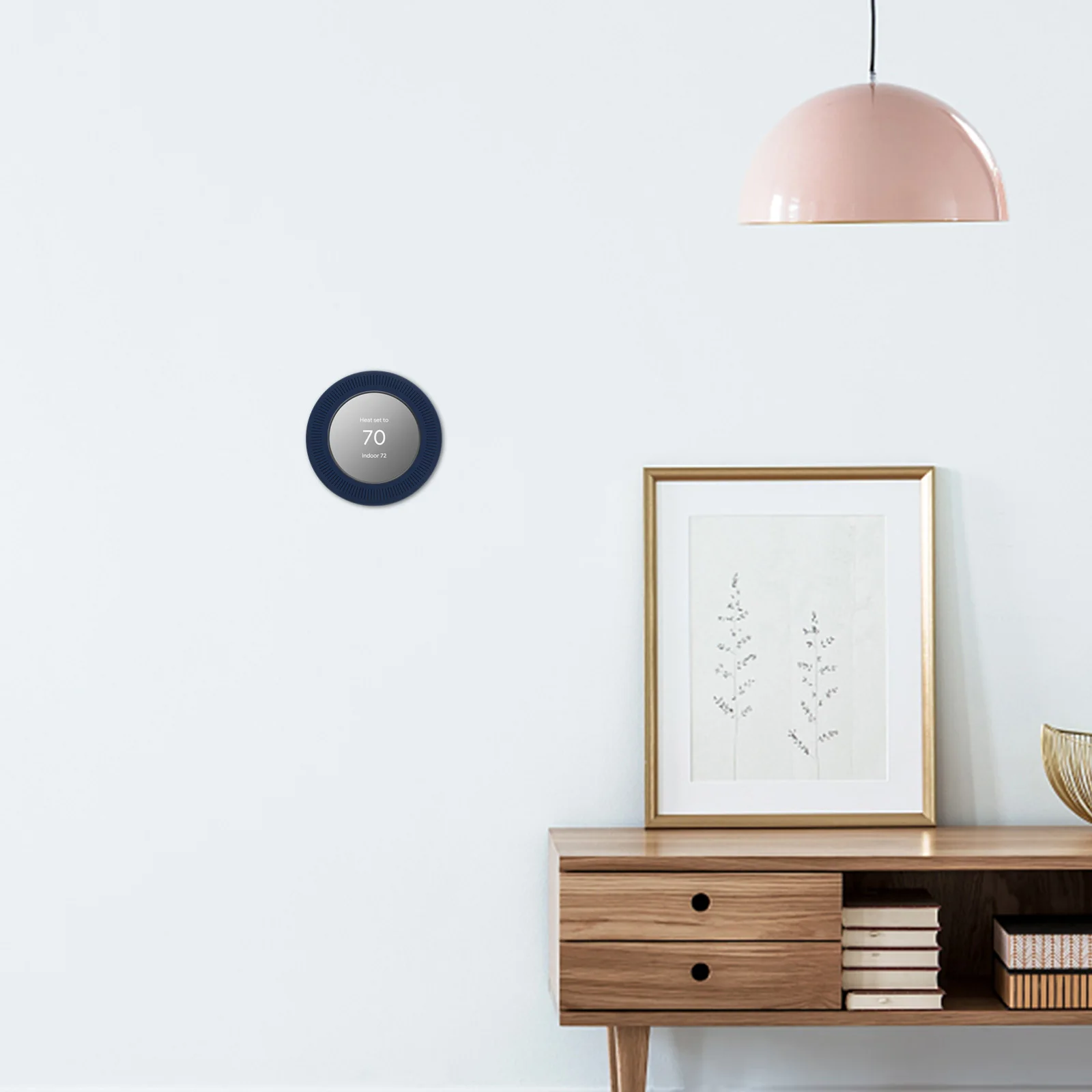 

Thermostat Wall Plate Cover Silicone Round Trim Plate for Thermostat Protection Compatible with Nest Easy Install