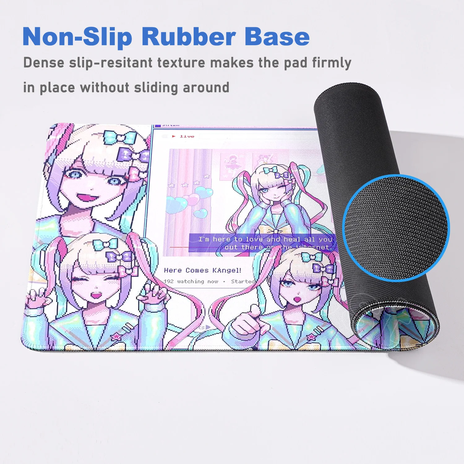 Podkładka pod mysz NEEDY GIRL OVERDOSE, kawaii, anime, duża, antypoślizgowa, gumowa, XXL, akcesoria do gier komputerowych, mata na biurko pod klawiaturę — zdjęcie produktu 5