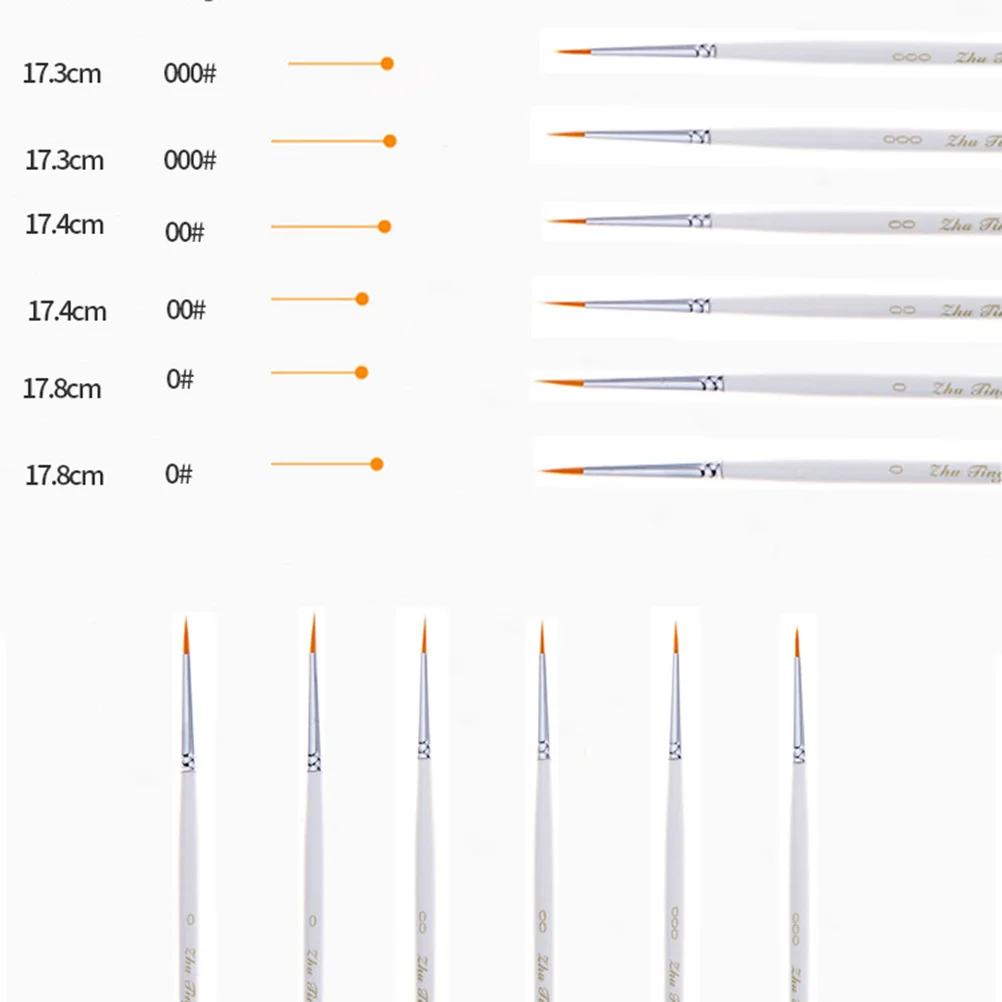 Set di pennelli per pittura con capelli in nylon da 6 pezzi, materiali artistici multifunzionali per principianti, professionisti, acquerello, guazzo, olio acrilico