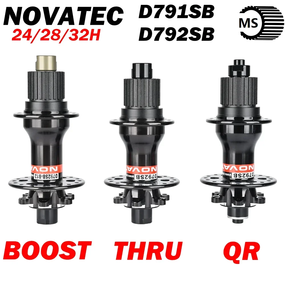 Novatec Hubs Bike Hub D791/792SB HG MS XD 24/28/32H MTB Road Bicycle Hubs Quick Release Thru Axle BOOST Cube For SHIMANO SRAM