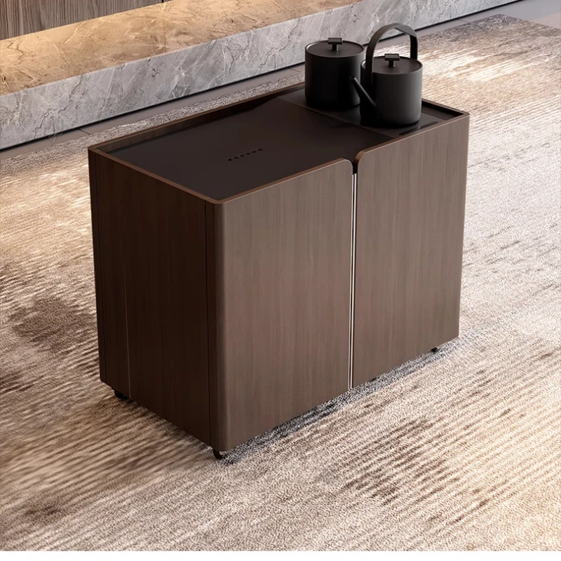 

Italian minimalist small tea table balcony mobile tea table, household tea side cabinet